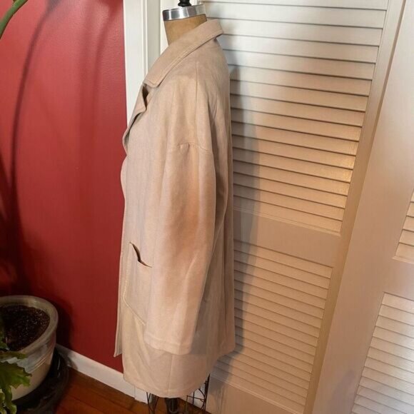 ZARA | tan/cream long coat M - Picture 5 of 11